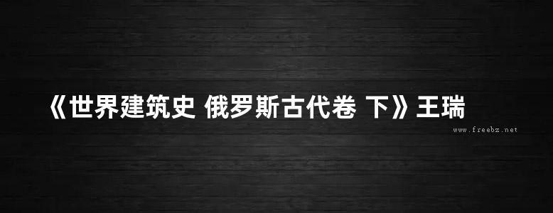 《世界建筑史 俄罗斯古代卷 下》王瑞珠 2018版